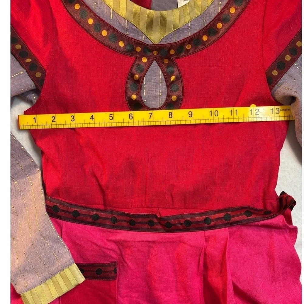Disney Wish Asha Costume Dress Girls Size 7/8 Red‎ Purple Long Sleeve Adventure